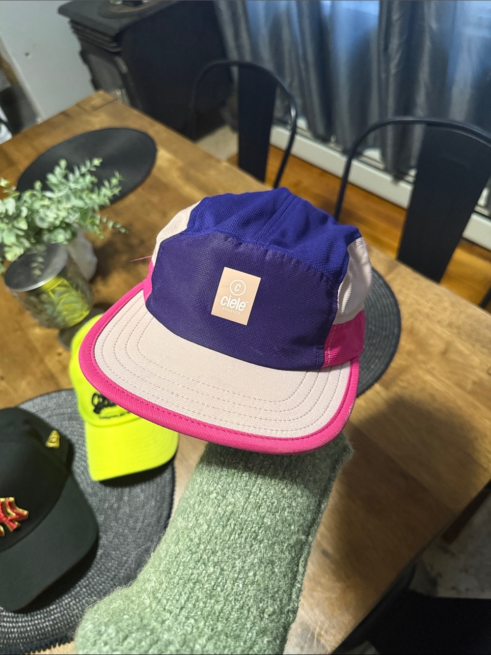 Ciele Multicolor Five-Panel Running Cap — Purple/Pink/Cream